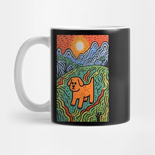 Riso-graphic Dog's Joyful Field Mug